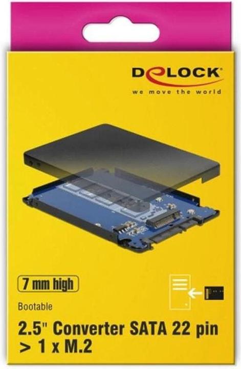 Actual product image Delock Converter SATA 22 Pin to M.2 NGFF 2.5" with 7mm housing