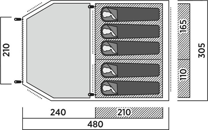 Immagine prodotto Easy Camp Huntsville 500, tenda a tunnel (Tenda a tunnel, 12.10 kg, 5 persone)