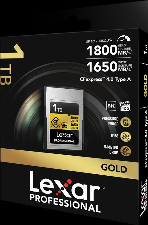 Actual product image Lexar 1800MB/s CFexpress 4.0 A 1TB Gold (1000 GB, CFexpress type A)