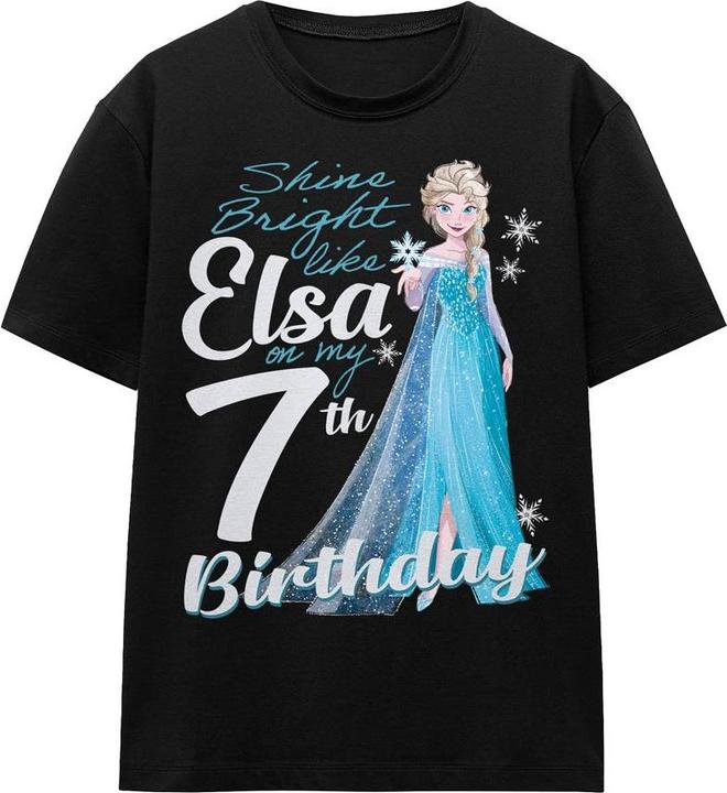 Actual product image Disney Frozen Unisex Adult Bright Like Elsa 7th Birthday T-Shirt (XXL)