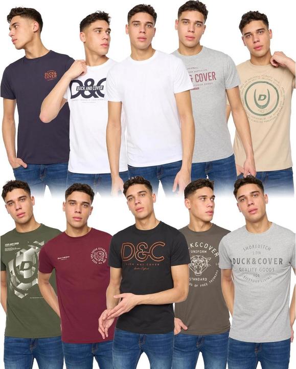 Actual product image Duck and Cover Mens Cheymore & Corsure T-Shirt (Pack of 10) (L)
