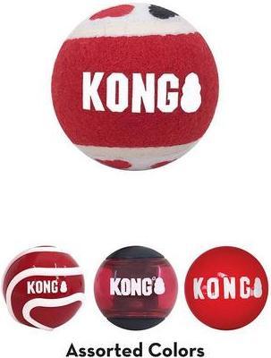 Immagine prodotto KONG Palline Signature M, set di 3, assortite (Palla giocattolo per cani)