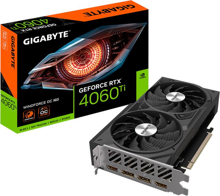 Gigabyte GeForce RTX 4060 Ti WindForce OC - 16GB GDDR6 RAM - Graphics Card (16 GB)