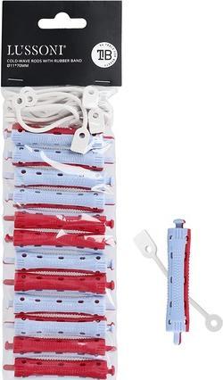 Tools for Beauty T4B Lussoni Hair Rollers with Elastic Band for Waves and Perm Treatment Two-Tone 12 Rollers 11x70mm