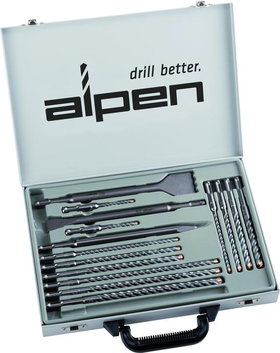Produktbild Alpen FORCE X SDS-plus KIT Set 16 16-tlg. Bohrer Meissel spitz 250mm flach 20x250mm breit 40x250mm (5,00 mm)