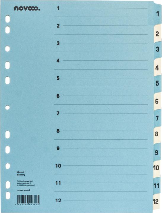 Produktbild Novooo Kartonregister blau/beige A4