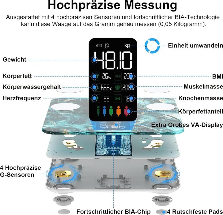 Immagine prodotto Healthkeep Körperanalysewaage (180 kg)