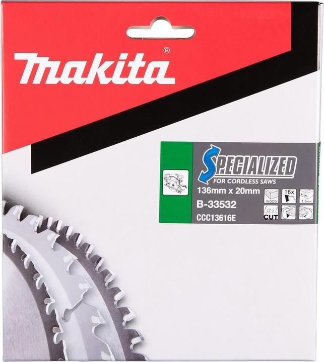Actual product image Makita SPECIALIZED circular saw blade 136