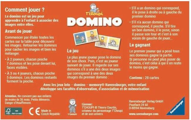 Produktbild Ravensburger Domino T'Choupi (Französisch)