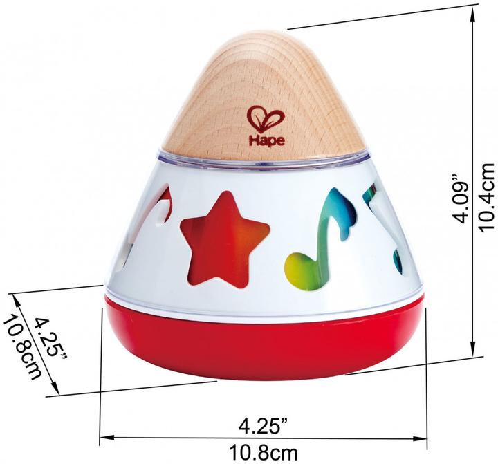 Actual product image Hape Music spinning top