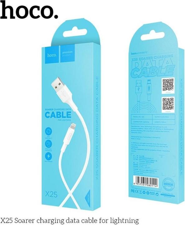 Immagine prodotto Hoco Cable cable USB A to Lightning 2A X25 1 m white (1 m)