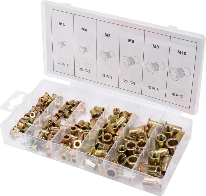 Actual product image Yato Rivet nuts steel set M3-M10 150 pieces