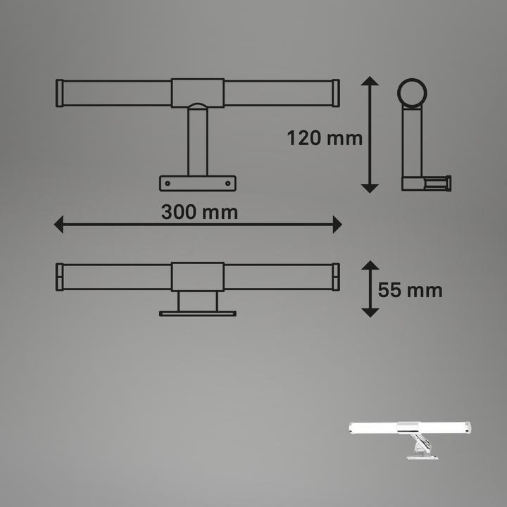 Produktbild Briloner LED Spiegelleuchte, chrome, IP44, LED/5W