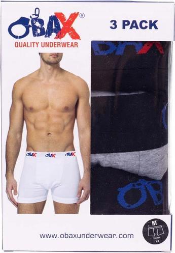 Image du produit Obax Sous-Vêtements Boxer Homme 3p Noir/Gris M (M)