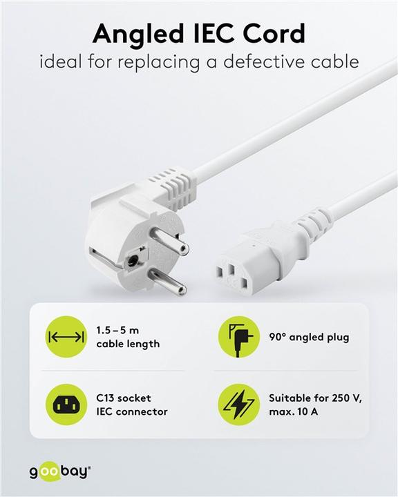 Image du produit Goobay Câble de raccordement pour appareils froids (5 m)