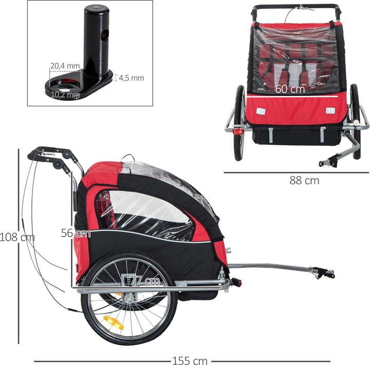 Produktbild Homcom Kinderanhänger mit Staufach