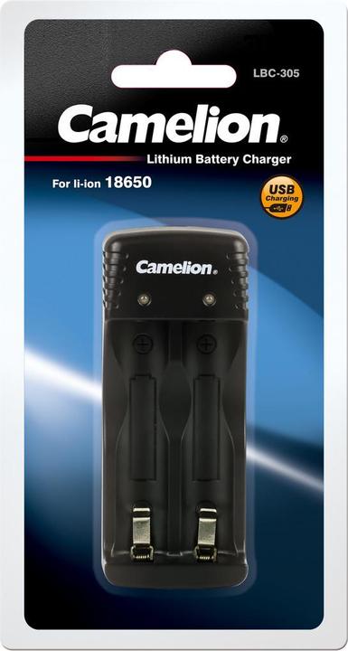 Actual product image Camelion Charger including Micro USB charging cable suitable for 1 or 2 Li-ion battery 18650s (Chargers without battery)