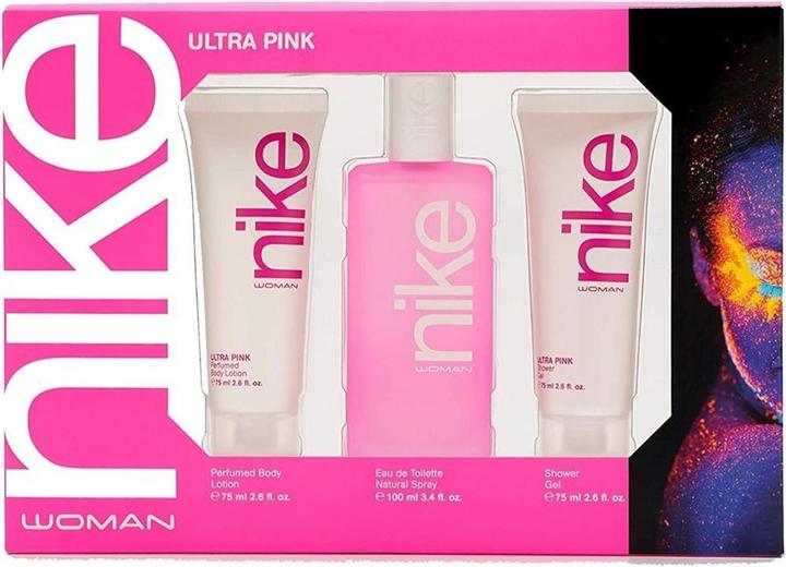 Nike Ultra Pink Woman Geschenkset Edt 100 ml, Duschgel 75 ml, und Körperlotion 75 ml (Make up set)