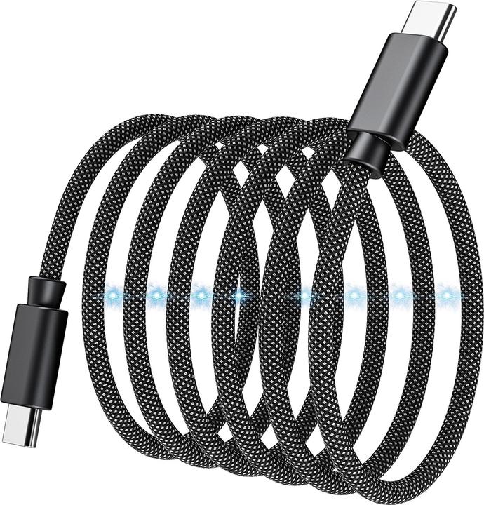 Actual product image Choetech XCC-1054 240W Cable with Power Delivery 3.1 USB-C Magnetic 1.2m - Black (1.20 m, USB 3.1, 240 W)