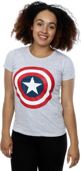 Actual product image Captain America Womens/Ladies Shield T-Shirt (XS)