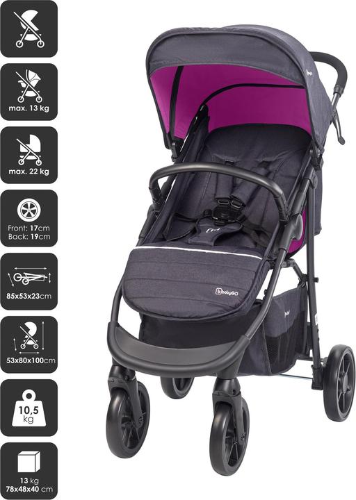 Produktbild BabyGo Style 3in1 - Combi Kinderwagen - Roze