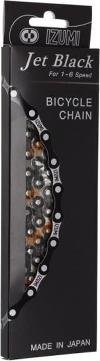 Actual product image Izumi Chain MFG 410 C JB/S 5-6 compartment bicycle chain - Jet Black / Silver (1-speed)