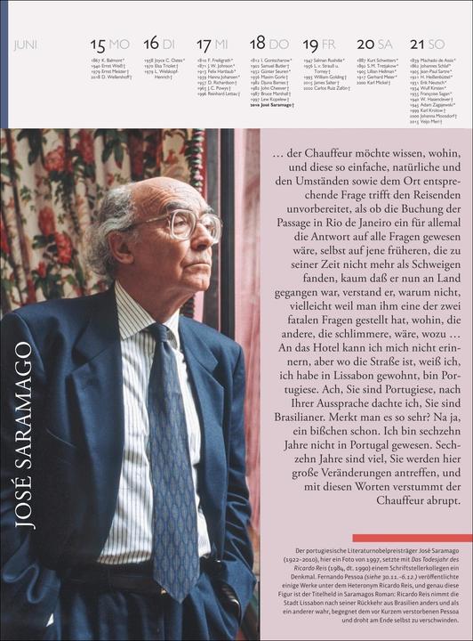 Immagine prodotto Der Literatur Kalender Wochenkalender 2026 (Tedesco)