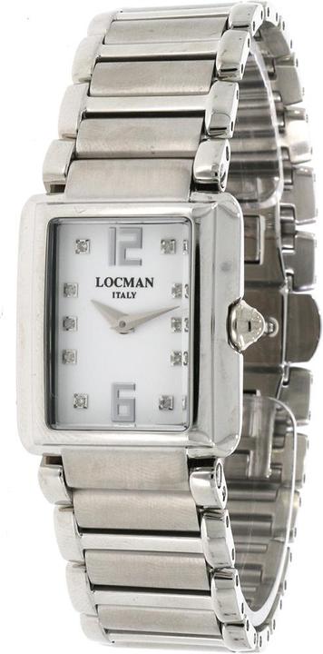 Locman Italy Damenuhr Giannutri weiss Diamant Titan / Stahl Ref. 670 (Analoguhr, 36 mm)