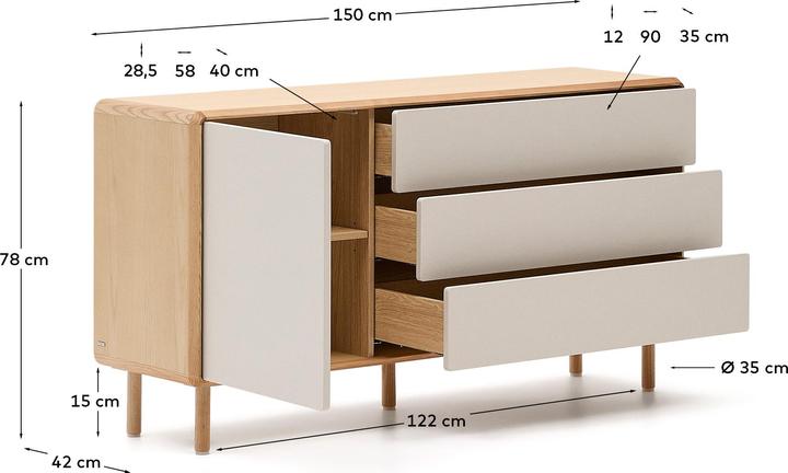 Actual product image Kave Home Anielle (42 x 150 x 78 cm)