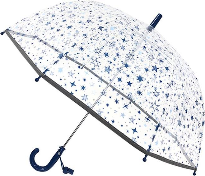 CreaDiva Regenschirm transparent Sterne blau