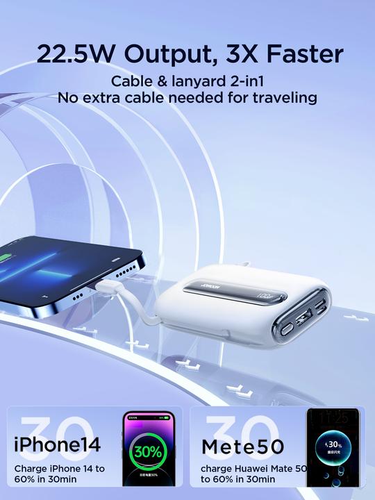 Produktbild Joyroom PowerBank JR-L012 Plus 22.5W 20000mAh (white) (20000 mAh, 22.50 W)