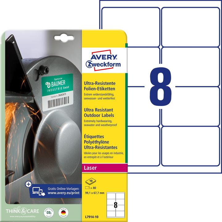 Actual product image Avery Ultra-Resistant Foil Labels