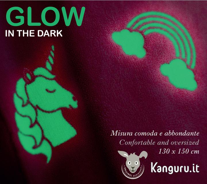 Immagine prodotto MCU KANGURU Unicorno fosforescente Plaid (130 x 150 cm)