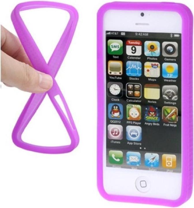 Produktbild König Design Schutzhülle Silikon Bumper für Handy iPhone 5 & 5s Lila (Apple iPhone 5)