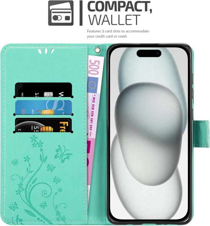 Produktbild Cadorabo Hülle für Apple iPhone 15 mit Blumen Muster (Apple iPhone 15)