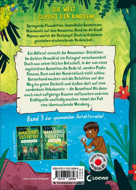 Immagine prodotto Die Amazonas-Detektive (Band 3) - Spurensuche im Regenwald (Tedesco, Kurzi Shortriver, Antonia Michaelis, Libri per bambini Loewe, 2022)