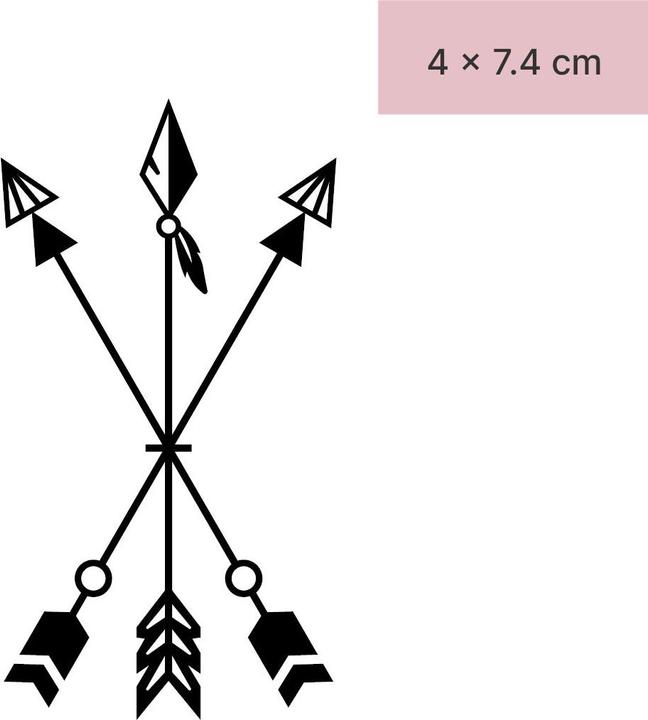 Actual product image minink Temporary tattoo - Three arrows