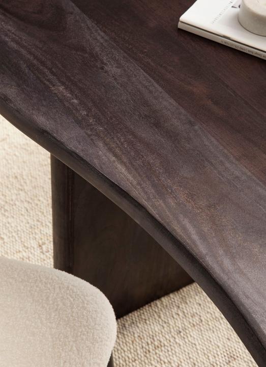 Actual product image FineBuy Desk Computer desk 180 cm solid wood office desk kidney shape