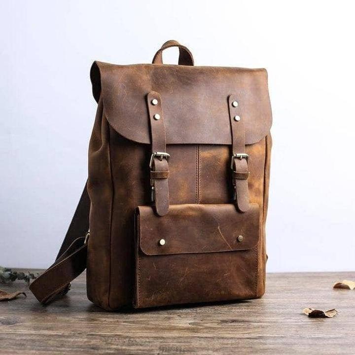 Image du produit Only-Bags.Store Sac à dos en cuir, sac à dos en cuir marron, sac à dos, sac à dos en cuir pour hommes, sac à dos
