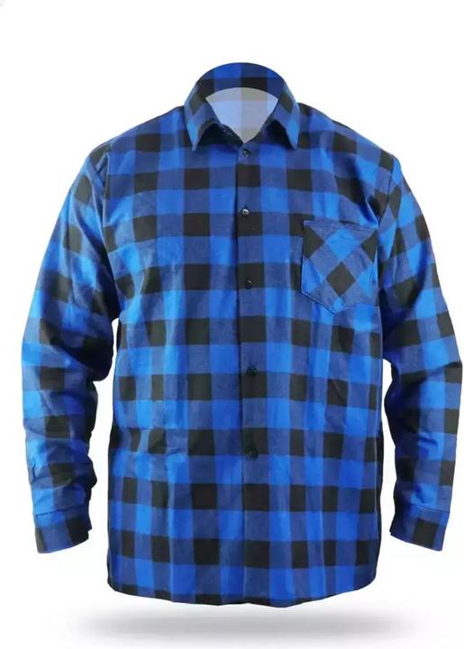 Dedra Blau kariertes Flanellhemd BH51F2-S (S)