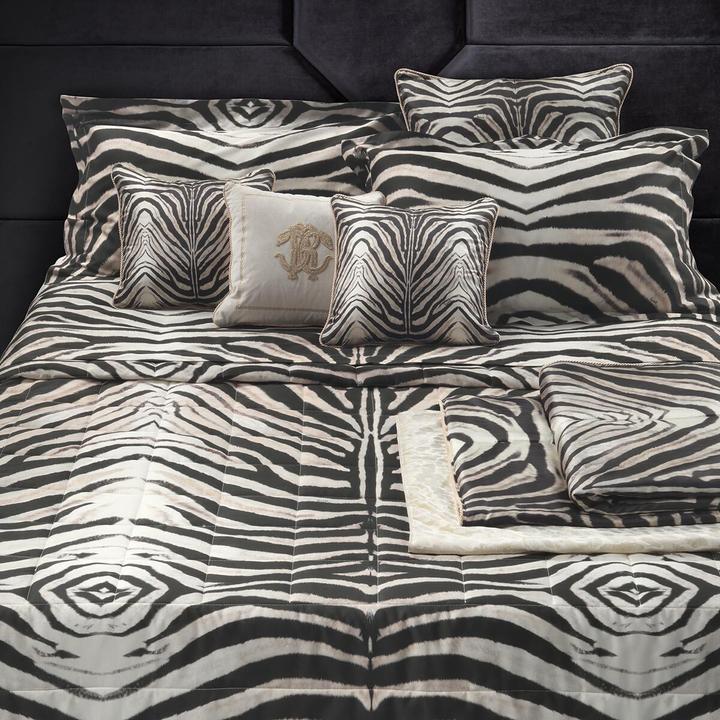 Produktbild Roberto Cavalli Mako-Satin Bettwäsche Mirror Zebra natural (Bettwäsche Set, 135x200 cm + 80x80 cm)