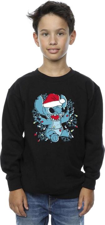 Actual product image Disney Boys Lilo And Stitch Christmas Lights Sketch Sweatshirt (116)