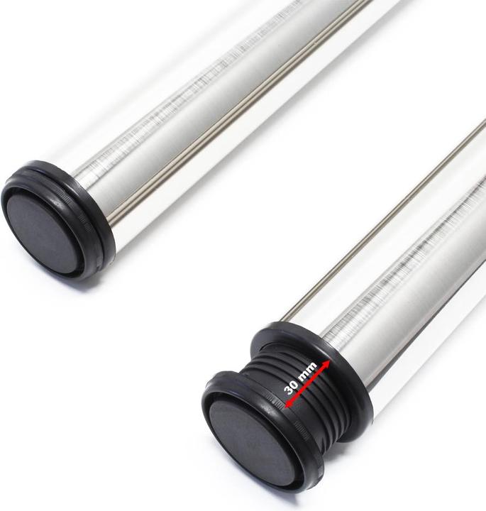 Actual product image Wiltec Stainless steel Table legs set of 4 Nickel Furniture foot adjustable Ø60mm 710mm