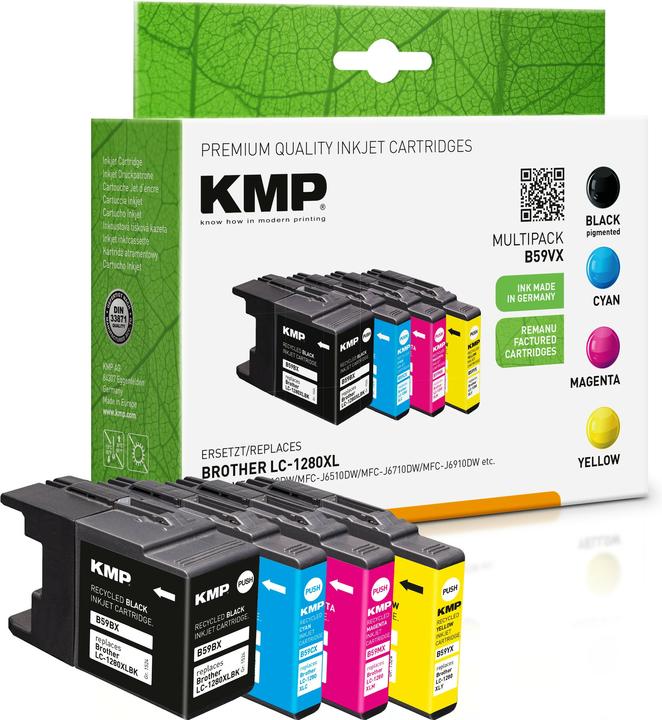 KMP Ink Combi Pack sostituisce LC 1280, LC1280XLVALBPDR, 1280XL compatibile nero, ciano, magenta, giallo (M, FC, C, Y)