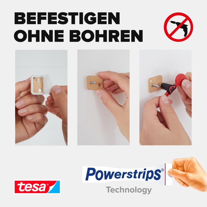 Produktbild tesa Klebeschraube für Mauerwerk & Stein, viereckig, 5kg Halteleistung