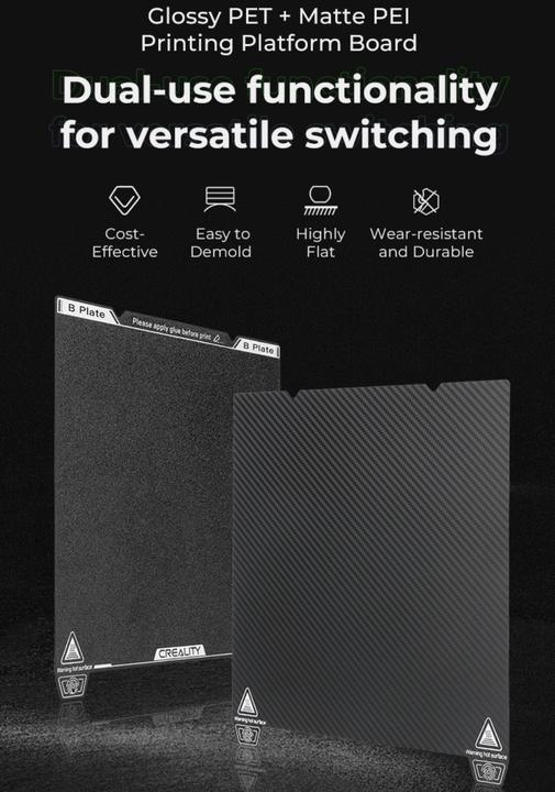 Produktbild Creality 315x310mm K1 Max Dual-Side Druckplattform Glossy PET + Matte PEI