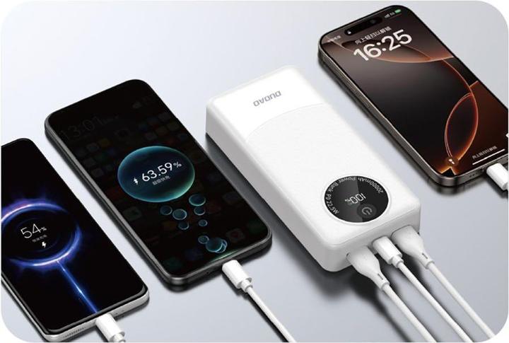 Actual product image Dudao K12 powerbank 20000mAh 22.5W White (20000 mAh, 22.50 W, 22.50 Wh)