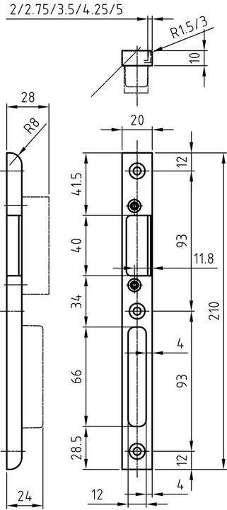 Actual product image Glutz Cap strike plates E-1130 (Striking plate)