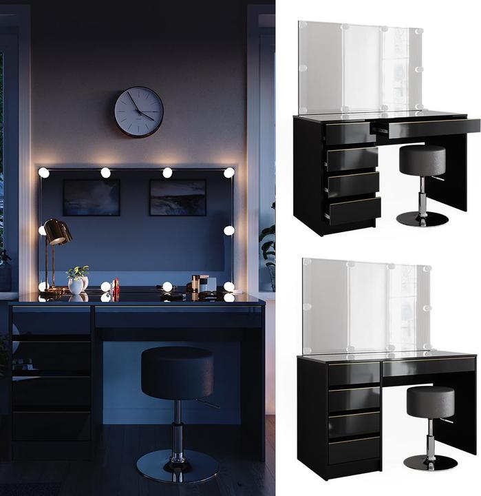 Actual product image Vicco Sherry with stool and lighting (120 x 75 x 55 cm)
