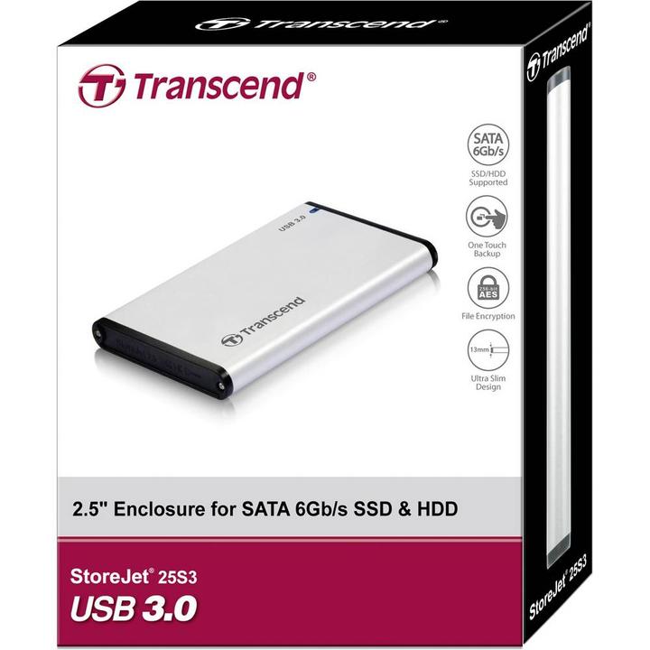 Actual product image Transcend SSD/HDD Enclosure 2.5" USB3.1 / TS0GSJ25S3 (2.5")